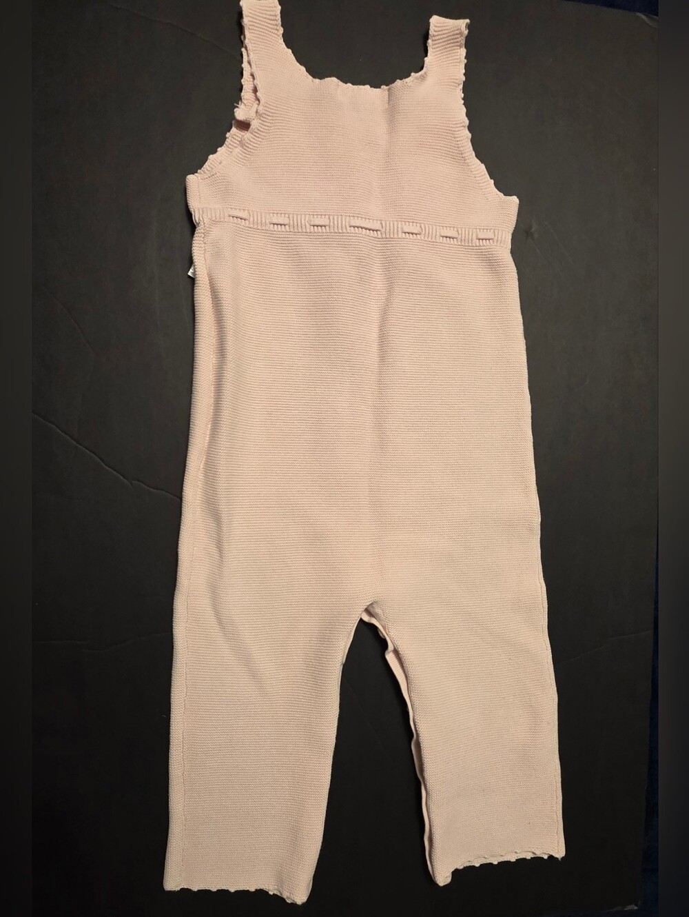 Janie and Jack Pale Pink Knit Overalls Size 12-18m - Picture 7 of 8